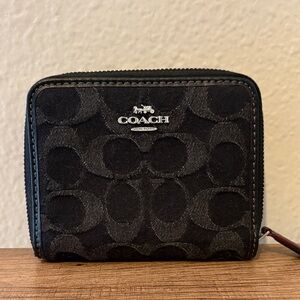 Coach Signature Black denim Wallet